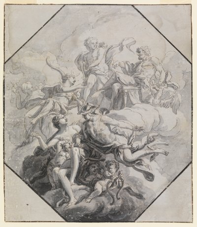 Entwurf für eine Deckenmalerei zum Thema Olymp von Antonio Manno